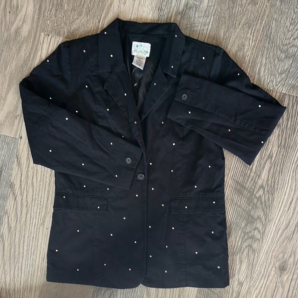 Quacker‎ Factory Black Studded Women's Blazer womens size medium